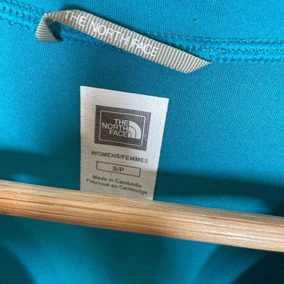 Women's North Face 1/4 Zip Pullover Sweatshirt Jacket - Turquoise Blue - Small - Picture 3 of 7